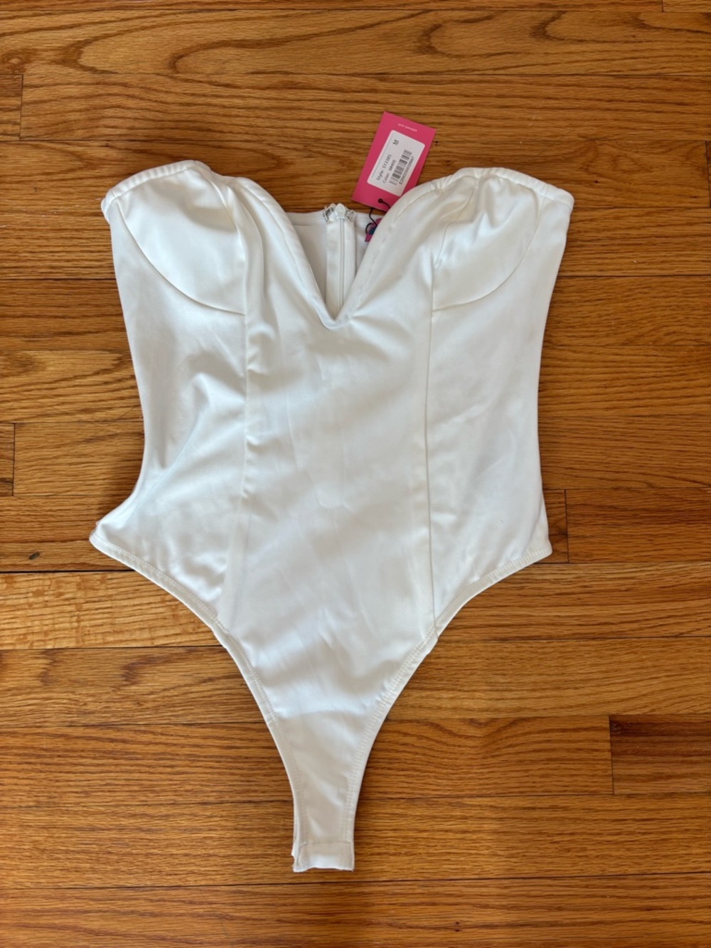 New with tags Edikted white corset bodysuit with zipper back